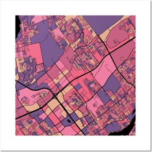 Laval Map Pattern in Purple & Pink Posters and Art